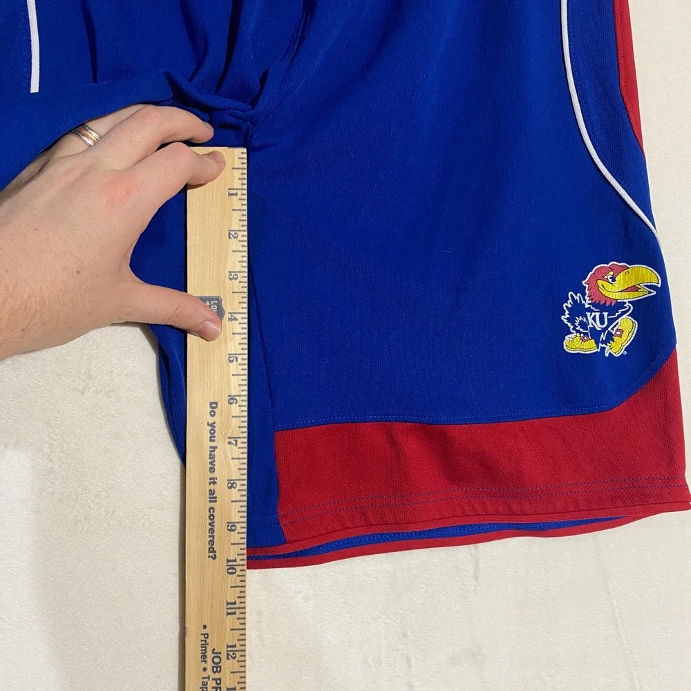 Adidas Kansas Jayhawks Mens Basketball Shorts Blue Red KU NCAA - Picture 6 of 9